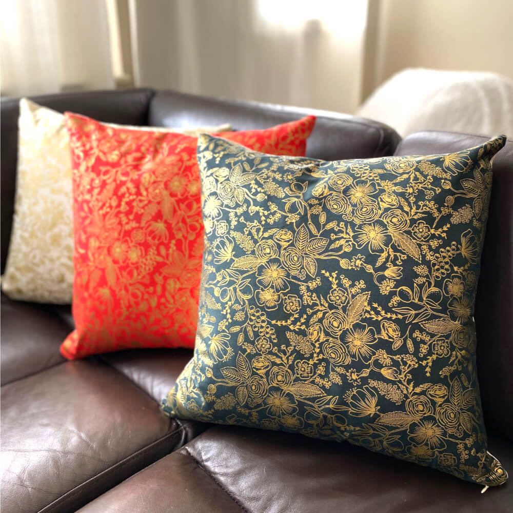 jolly Lundberg Red & Gold Christmas Pillow Cover 20x20”