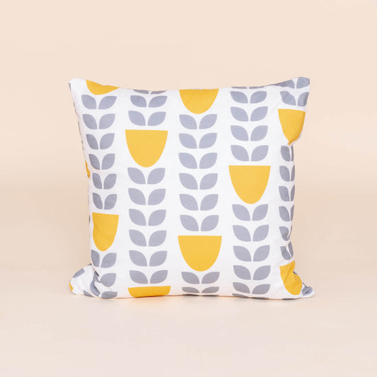 Kate Rhees Climbing Tulips Mustard 18x18” Cushion Cover
