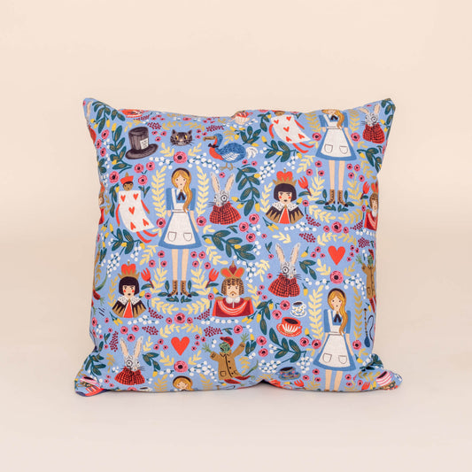 Wonderland Cushion Cover 20x20" Pillow Cover in Light Blue