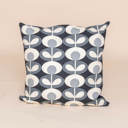 Orla Kiely Oval Flower in Cool Grey 20x20” | 50x50cm Cushion Cover