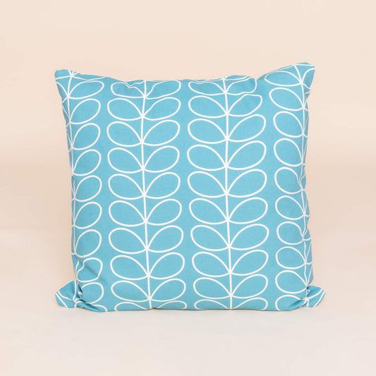 Orla Kiely Linear Stem 20x20" Cushion Covers in Deep Duck Egg (turquoise)