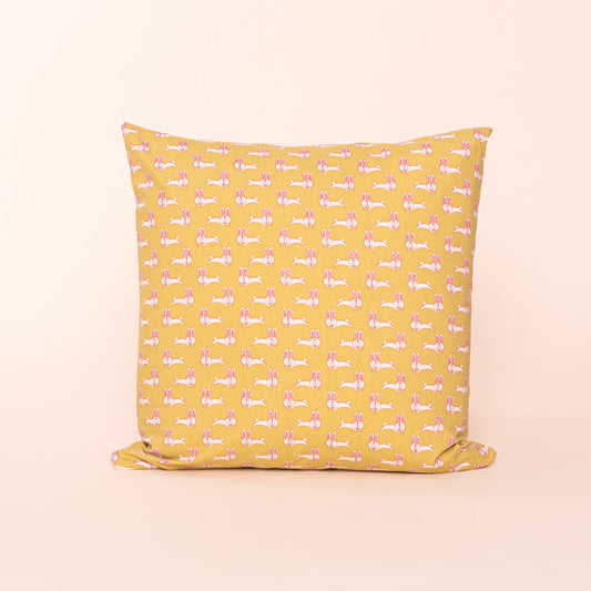 Pink bunnies (No Tomodachi Usagi Chan Lemon) 20x20” Cushion Cover fabric by Cotton & Steel