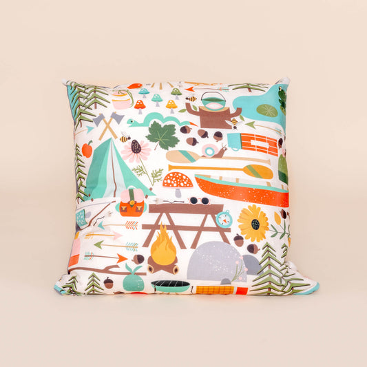 Camping Cover 20x20” Cushion Cover by Olive and Ruby Lakeside Retreat